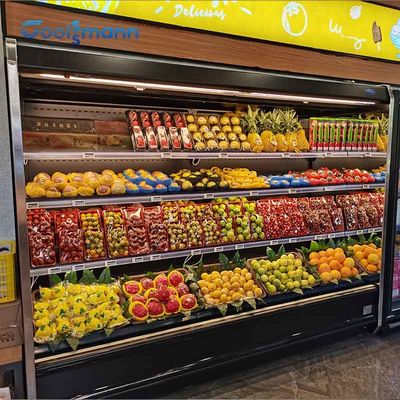 Supermarkt offener Front Display Chiller, Luftschleier-Frucht offenes Multideck-Kühlschrank-Kabinett