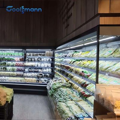 4 Schicht-Frucht-Anzeigen-Kühlvorrichtung, lamellierte Wind-Vorhang-Gemüsekühlvitrine