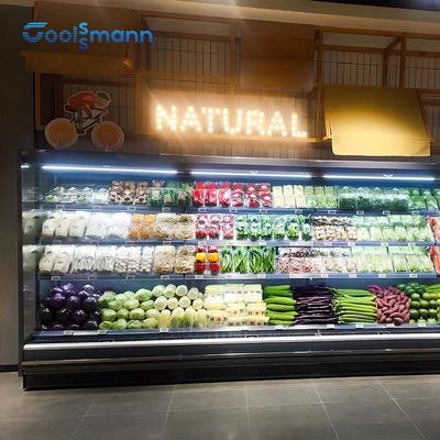 Vierlagige offene Front Refrigerated Display Case Air-Vorhang-verstellbares Regal-Kühlvorrichtung